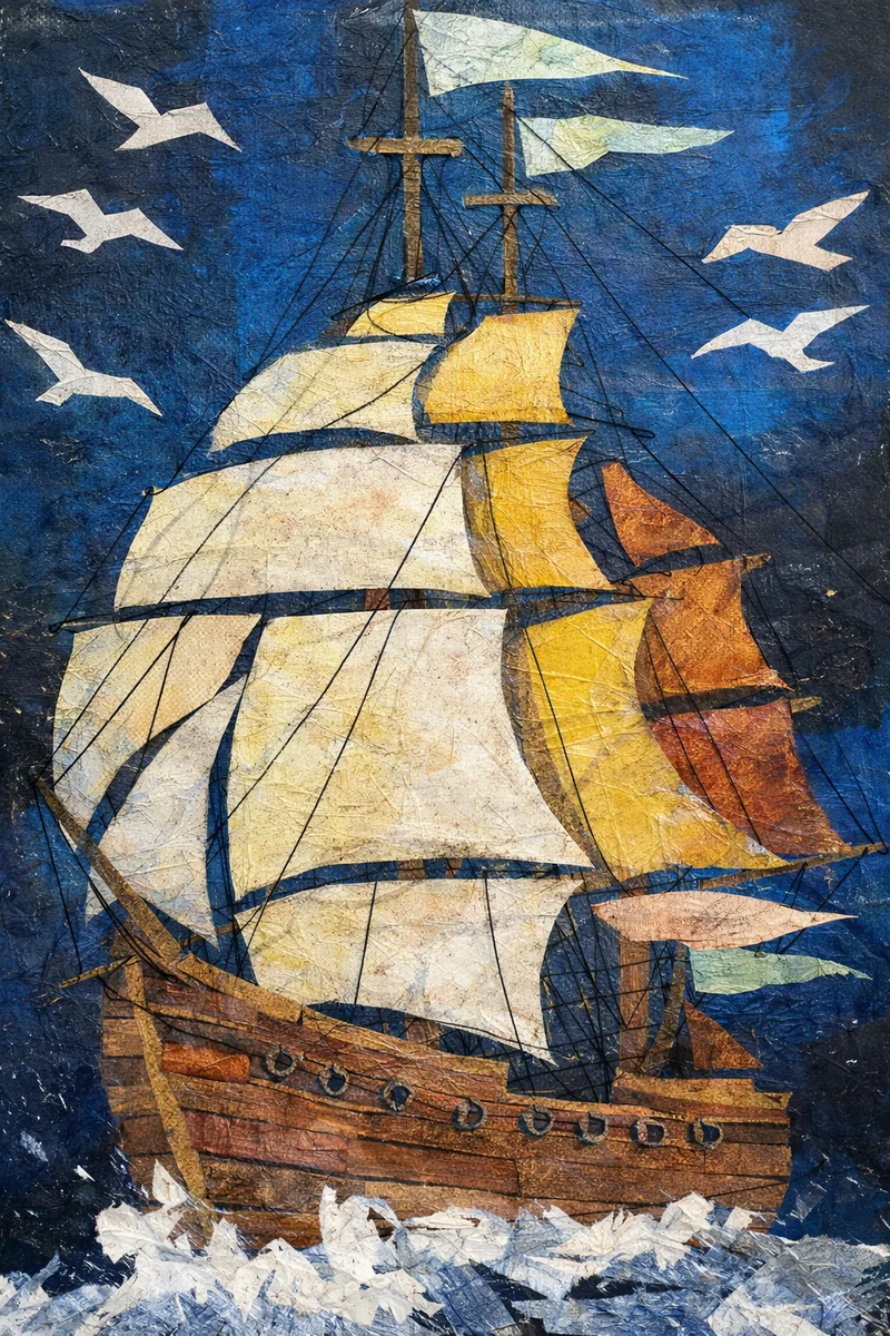 AMBER SAILS - A4 Seascape