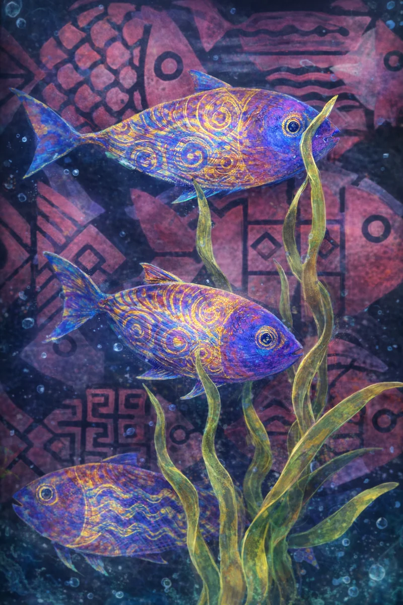 SWIMMING AROUND - A4 Whimsy